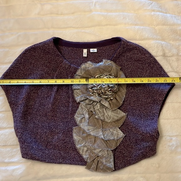 Moth Anthropologie Cropped Knit Sweater Top Shrug Purple Sz S/M - Picture 3 of 11
